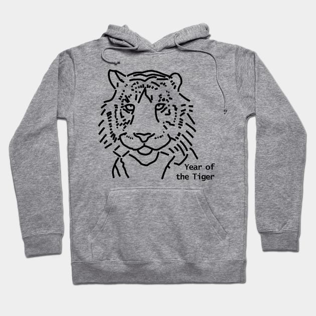 Year of the Tiger Outline Hoodie by ellenhenryart